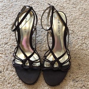 Nine West Brown Leather Strap Heels
